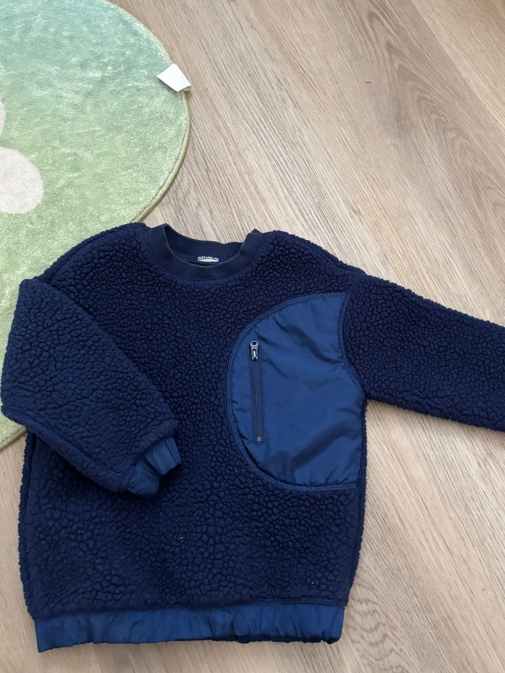 Hanna Andersson Unisex Navy Blue Sherpa Pullover Hoodie